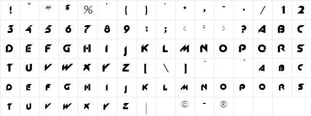 ROSSALYN Regular font glyphpreview