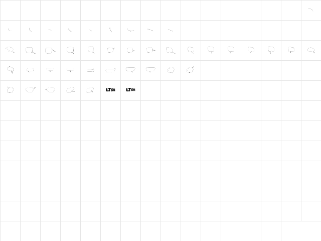 Freaky Comment Balloons LT Regular font glyphpreview