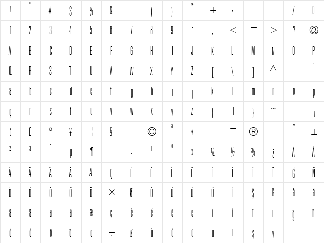 TrSah Panther Normal font glyphpreview