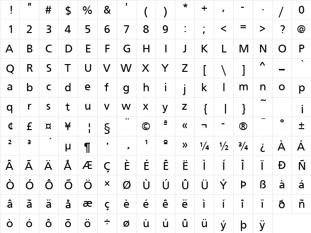 FrontPage Regular font glyphpreview