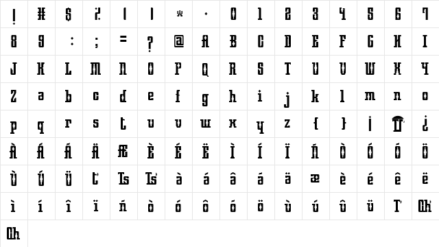 Mayan Square Regular font glyphpreview