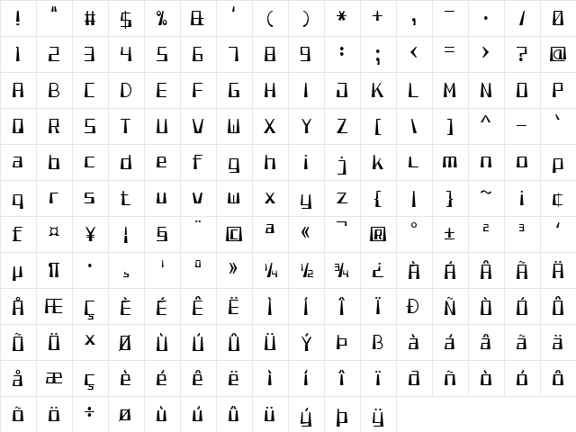 Smooth Pixel 7 Regular font glyphpreview