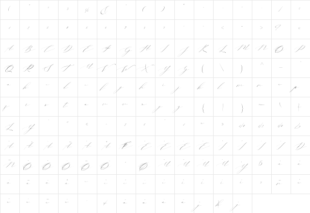 Vineshia jonhson Regular font glyphpreview