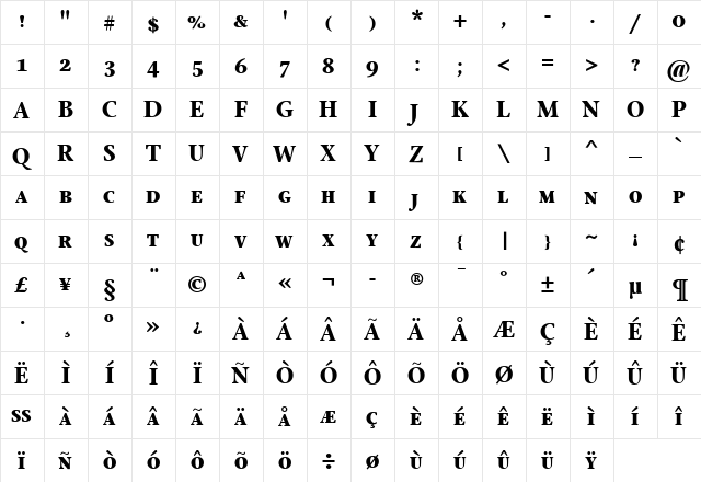 StonePrint Regular font glyphpreview