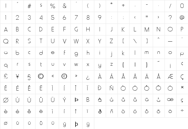FZ BASIC 20 Normal font glyphpreview