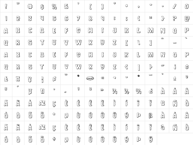 Monster Hunter 3D Regular font glyphpreview