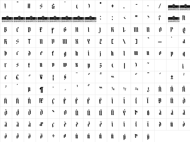 Adlibitum Bold font glyphpreview