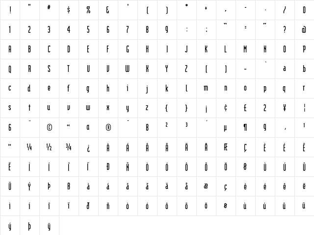 ModularBold Regular font glyphpreview