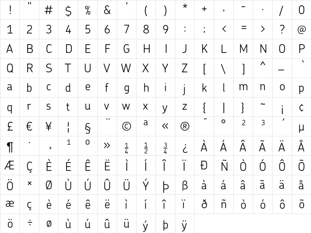 Chevin Light font glyphpreview