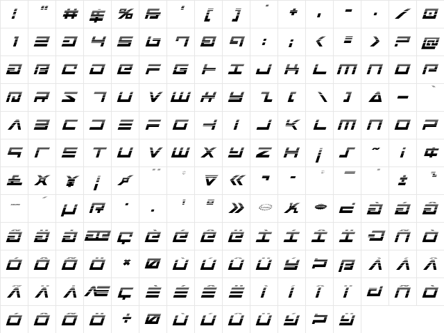 Avenger Haltone Italic Italic font glyphpreview
