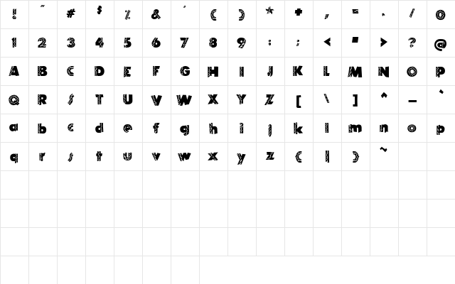 Tijuana Normal font glyphpreview