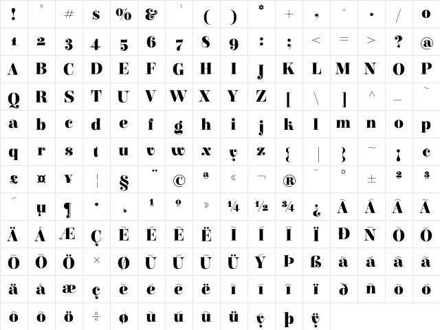 Elsie Black Regular font glyphpreview