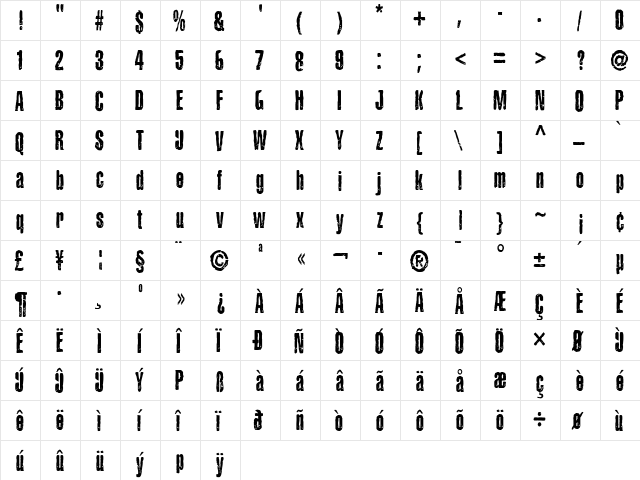 Sabotage Medium font glyphpreview