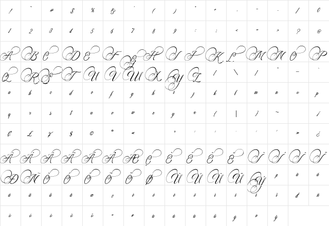 Amorista Regular font glyphpreview