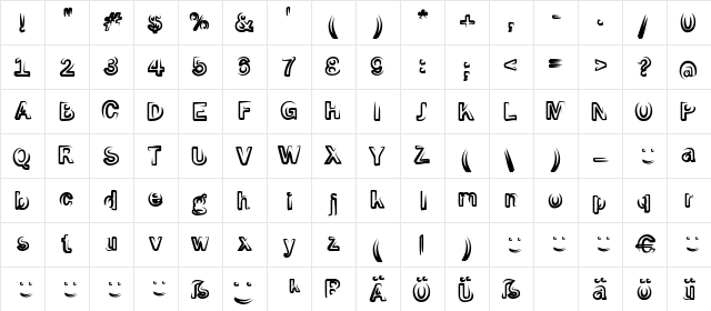 SMoKeScreen Regular font glyphpreview
