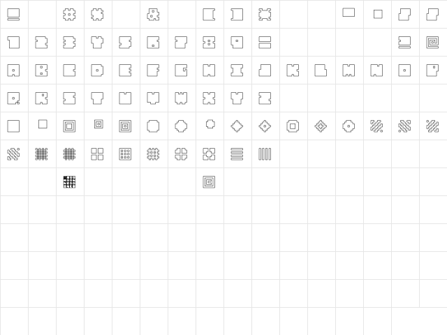 QUBE HOLLOW REGULAR font glyphpreview