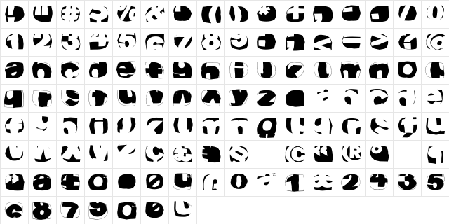 KLRoundFragments Regular font glyphpreview