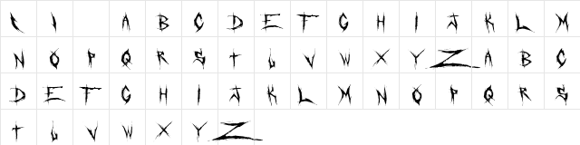 DeadBitch Regular font glyphpreview
