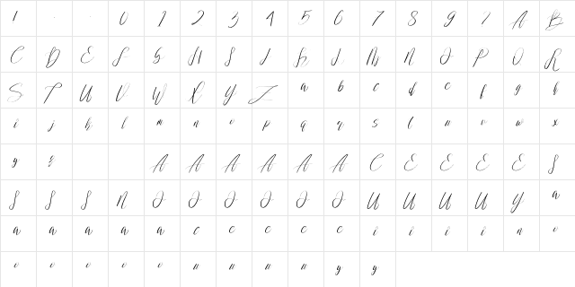 Wedding Joy Regular font glyphpreview