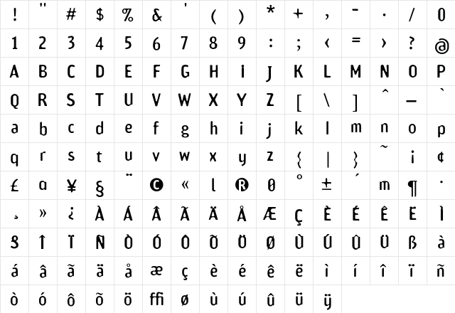 Amoebia Sans font glyphpreview