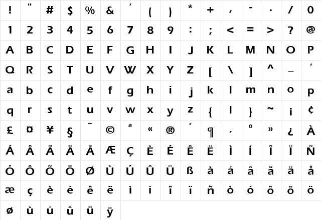 Freeda Regular font glyphpreview