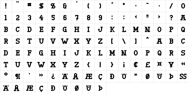 Doergon Regular font glyphpreview