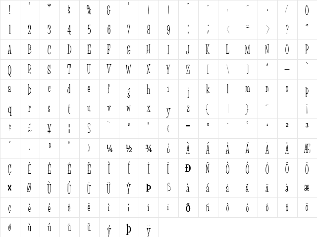 Fair Regular font glyphpreview