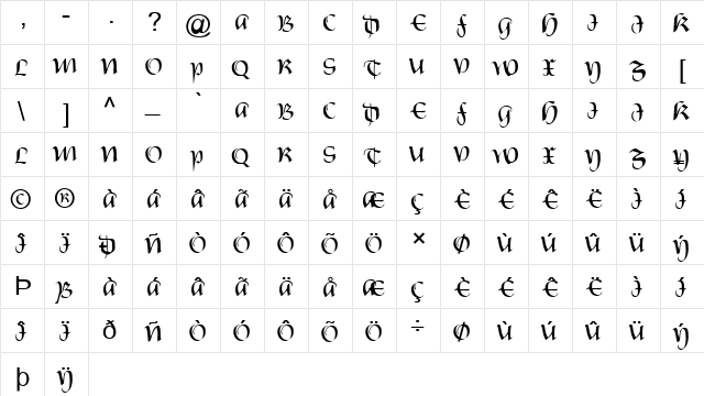 FZ SCRIPT 19 Normal font glyphpreview