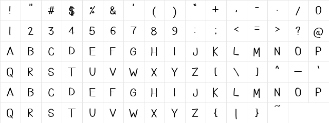 Tootle Play regular font glyphpreview