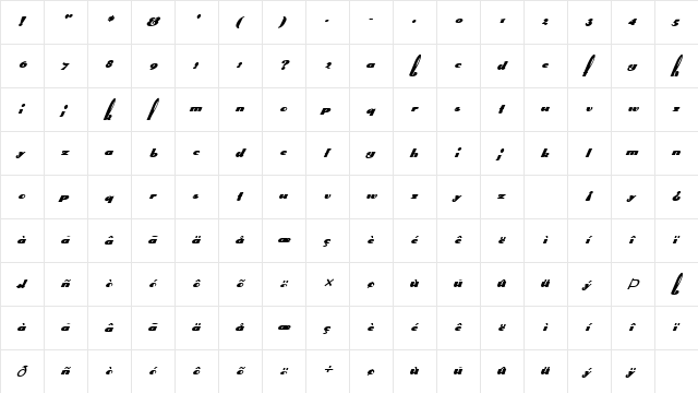 FZ UNIQUE 41 ITALIC Normal font glyphpreview