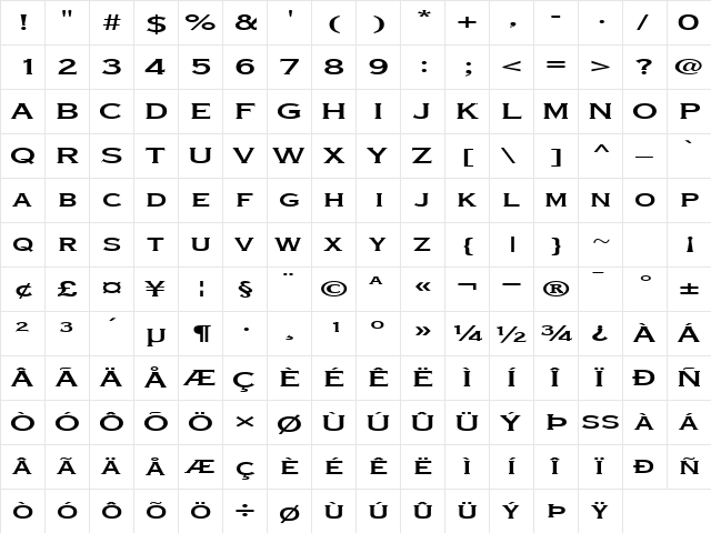 FontFever26 Regular font glyphpreview