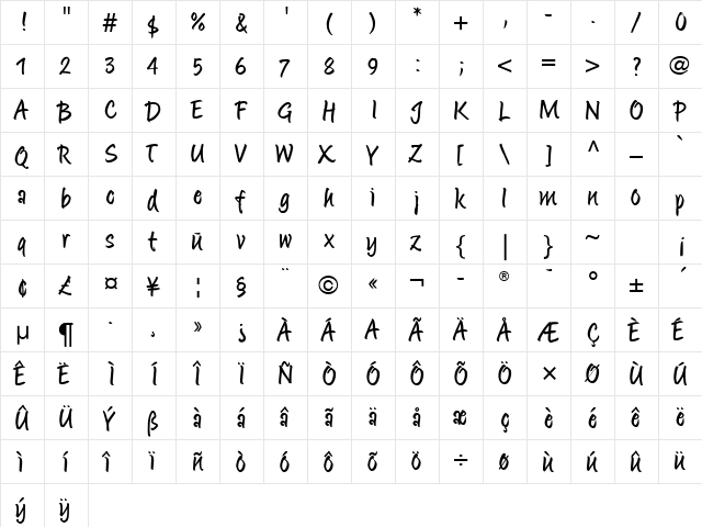 MatthiaLL Regular font glyphpreview