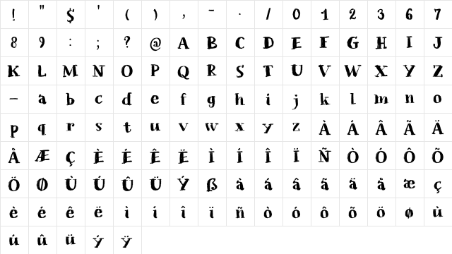 Chalkaholic DEMO Regular font glyphpreview
