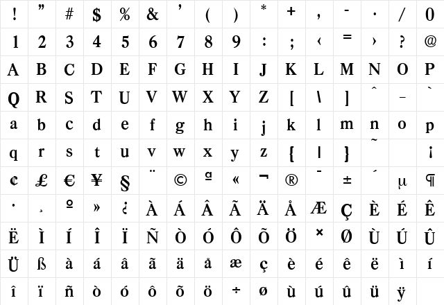 CasadSerial Bold font glyphpreview