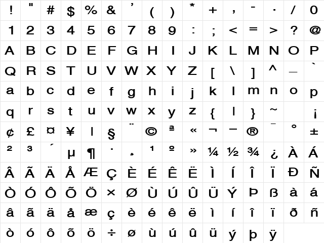 Alps Wide Bold font glyphpreview