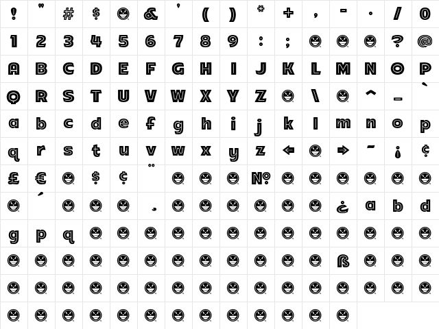 ARB-218 Neon Blunt MAR-50 Regular font glyphpreview