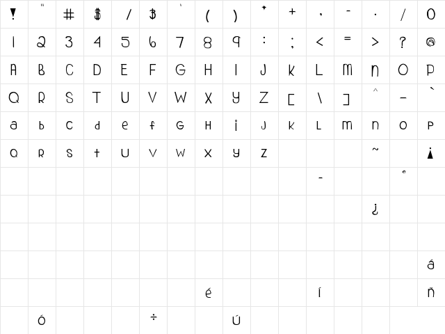 My Organization Regular font glyphpreview