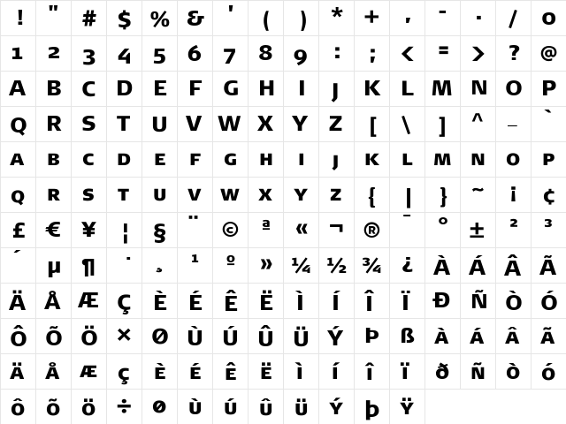 SignaCaps-Black Regular font glyphpreview