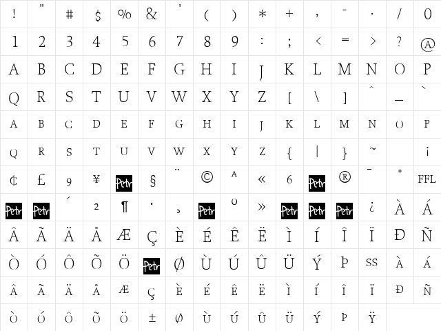 Proforma UltraLightSC font glyphpreview