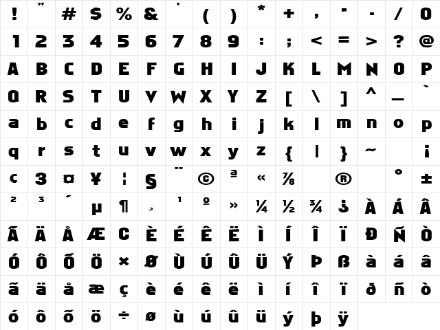 Stare 6 Regular font glyphpreview