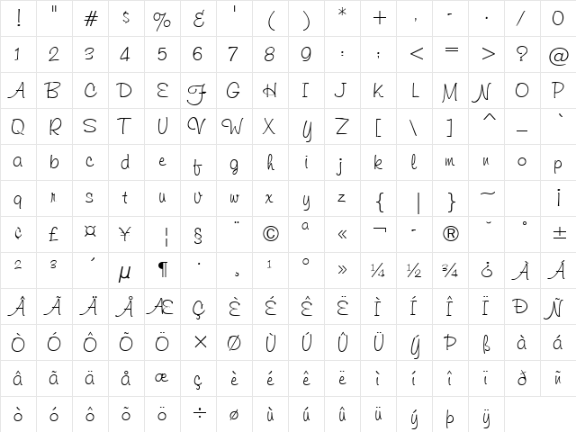 FIFFIGA Regular font glyphpreview