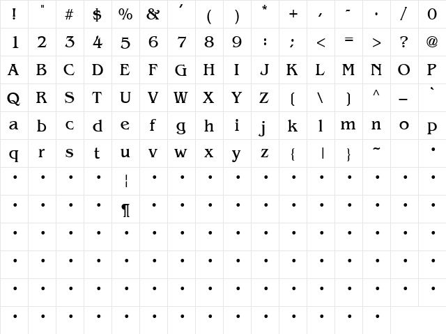 QTBengal Regular font glyphpreview