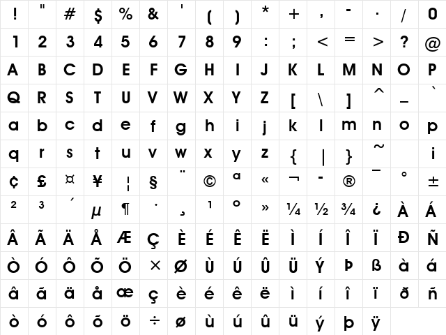 Advantage Bold font glyphpreview