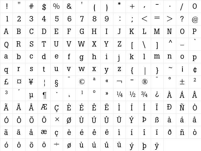 Boton Regular font glyphpreview