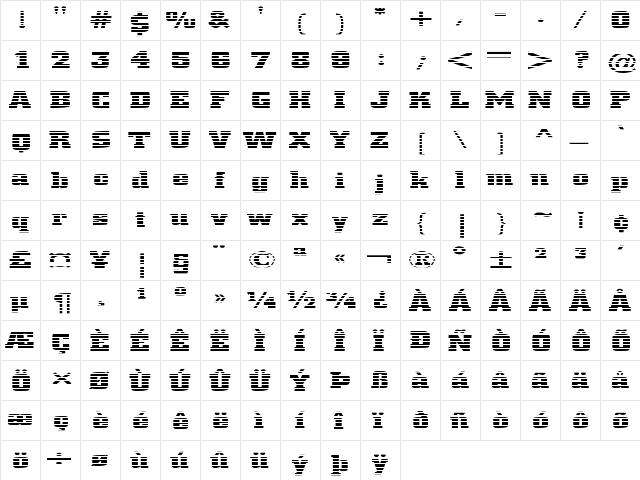 FZ BASIC 53 STRIPED EX Normal font glyphpreview