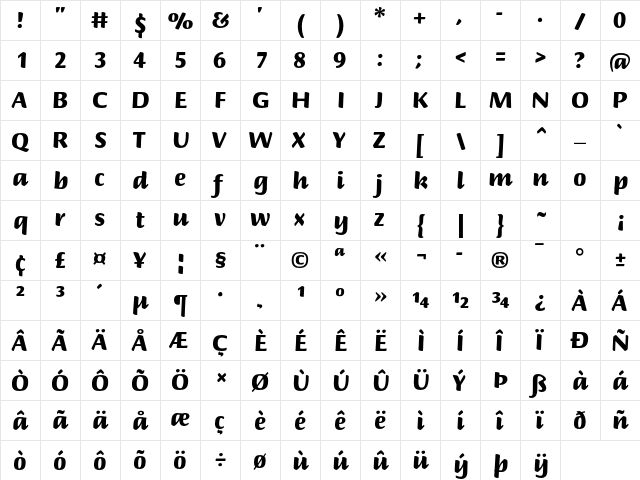 Briem Script Std Black font glyphpreview