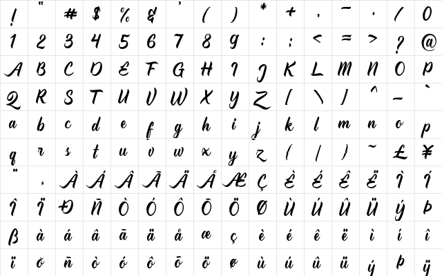 TradeMark Demo Regular font glyphpreview
