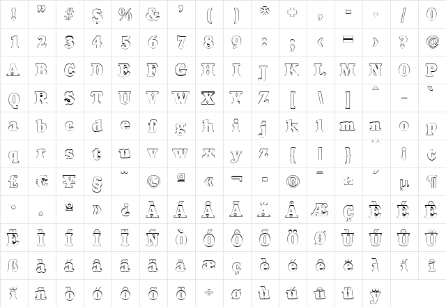 DanielBeckerOutline-Heavy Regular font glyphpreview