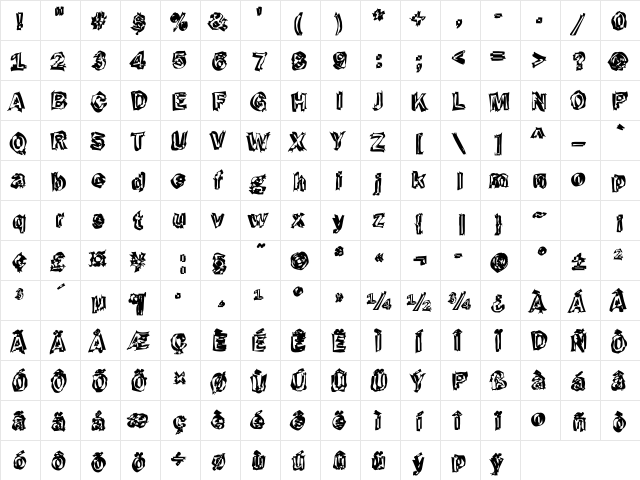 Funky43 Becker Regular font glyphpreview