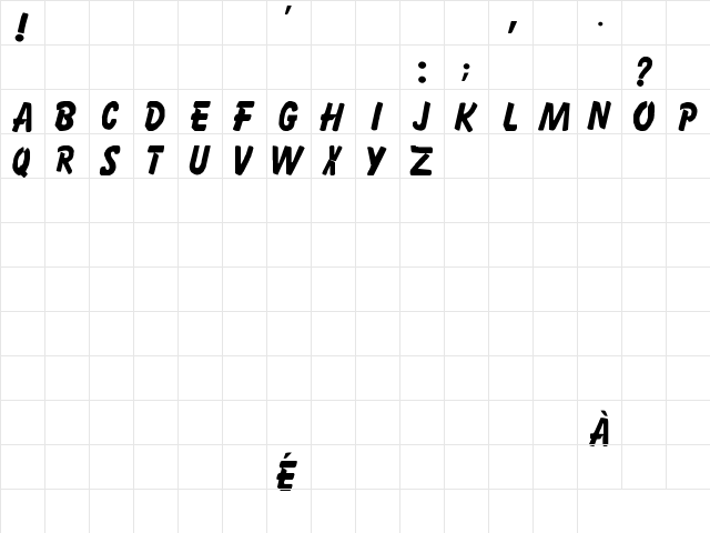 tuniques1 Regular font glyphpreview